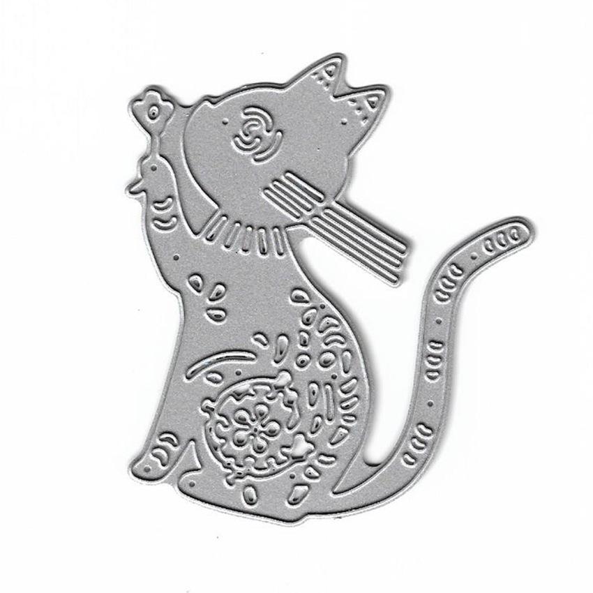 Make Wish Cat Metal Cutting Dies Scrapbooking Album Paper Cards Decorative Crafts Embossing Die Cuts