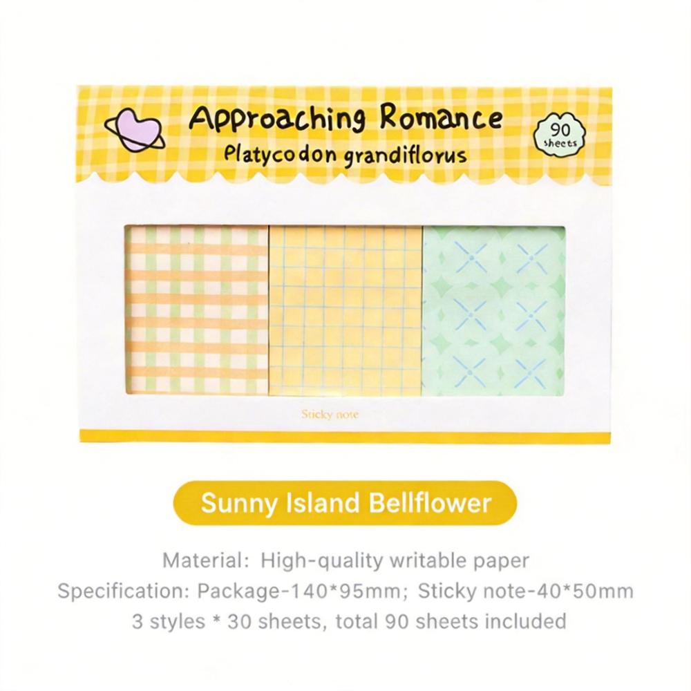 Cute Plaid Sticky Notes 90 Sheets Grid Pattern Memo Pad Self-Adhesive Notepad For Journaling Office School Supplies Stationery