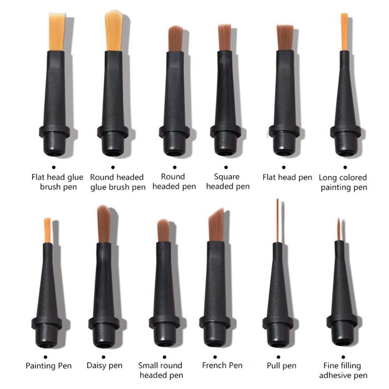 

13 шт./набор кистей для замены для нейл-арта Набор кистей для удлиненных линий, полосок, рисования УФ-гелем, для дизайна ногтей, маникюрный инструмент