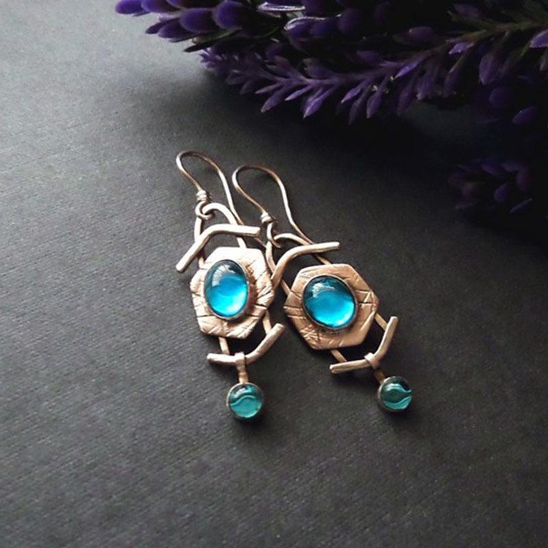 Fashion Blue Moonstone Earrings