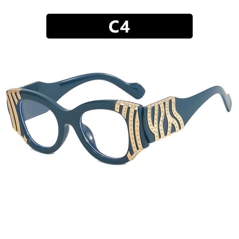 

Vintage Anti Blue Light Sexy Cat Eye Glasses Women 2025 Luxury Brand Designer Myopia Prescription Optical Metal Chain Big Frame синий