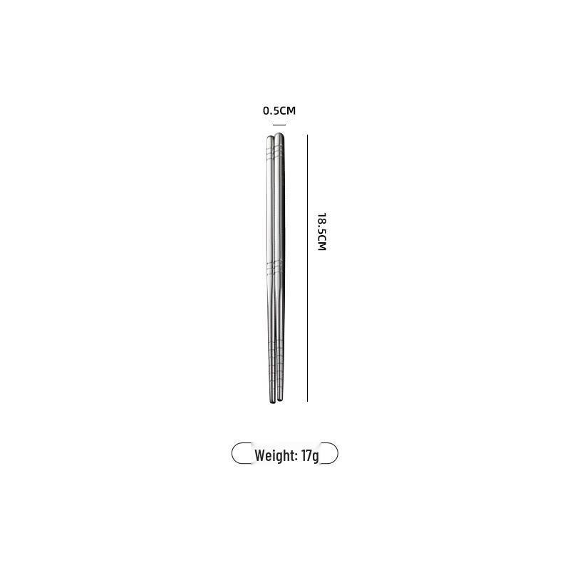 Qianxing Semi-Square Anti-slip Stainless Steel Chopsticks