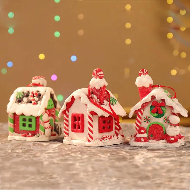 Christmas Small Pendant Soft Ceramic Luminous Christmas House Creative Christmas LED Luminous Christmas House Decoration Supplie