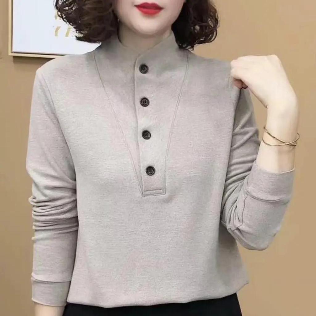 2025 Trendy German Velvet Long Sleeve Slimming Women's Shirt