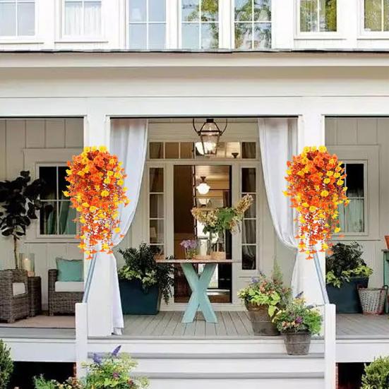 

Yousheng 1/2/3/4Pcs Fall Hanging Artificial Morning Glory UV Resistant Realistic Fake Flower Wedding Party Indoor Outdoor Garden Wall Hanging Faux 1pc B