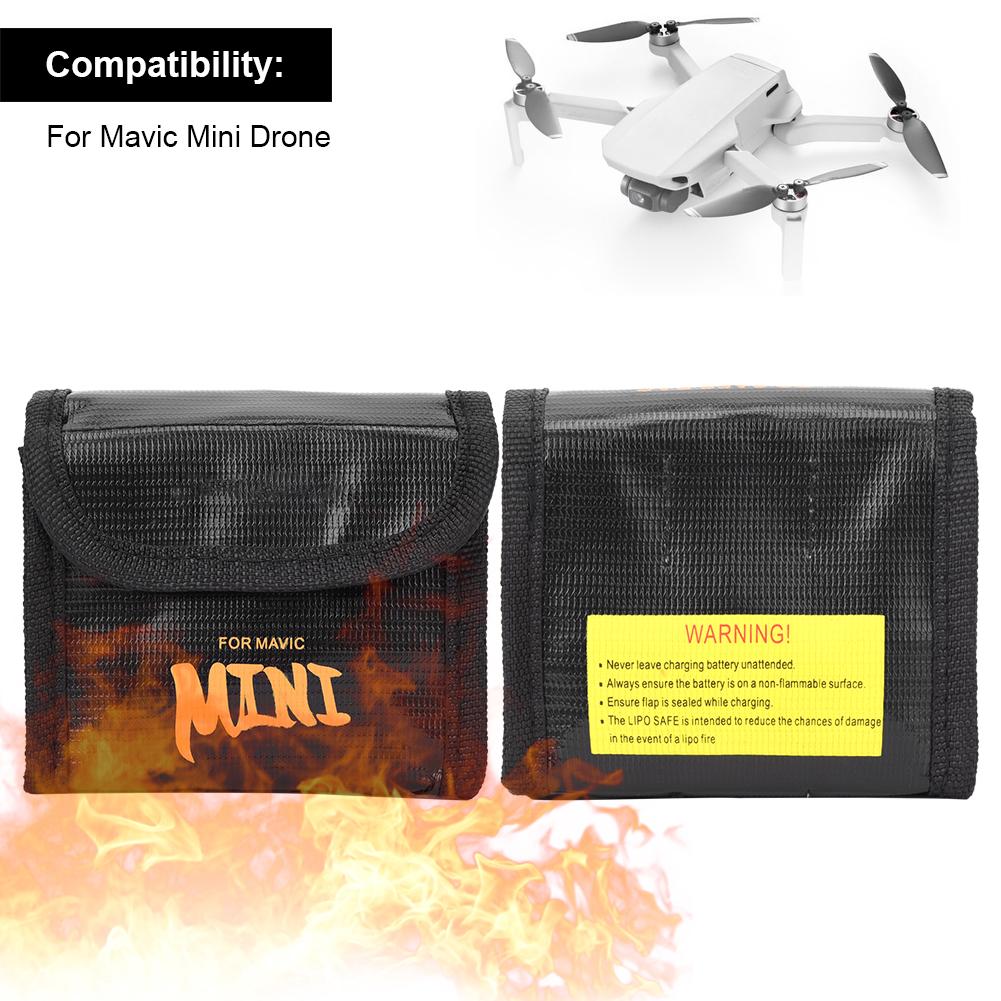 High Temperature Resistance Explosion Proof Lithium Battery Case Safety Bag for Mavic Mini(Black )