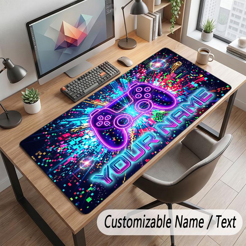 Spielcontroller-Thema Benutzerdefiniertes Mauspads Personalisierter Druck Name Text Schreibtischunterlage Für Home Office Tischdekoration