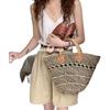 Casual Plaid Rattan Top-handle Bag Ladies Fashion Handmade Straw Bags Female Summer Beach Bamboo Woven Bags Hollow Women Handbag