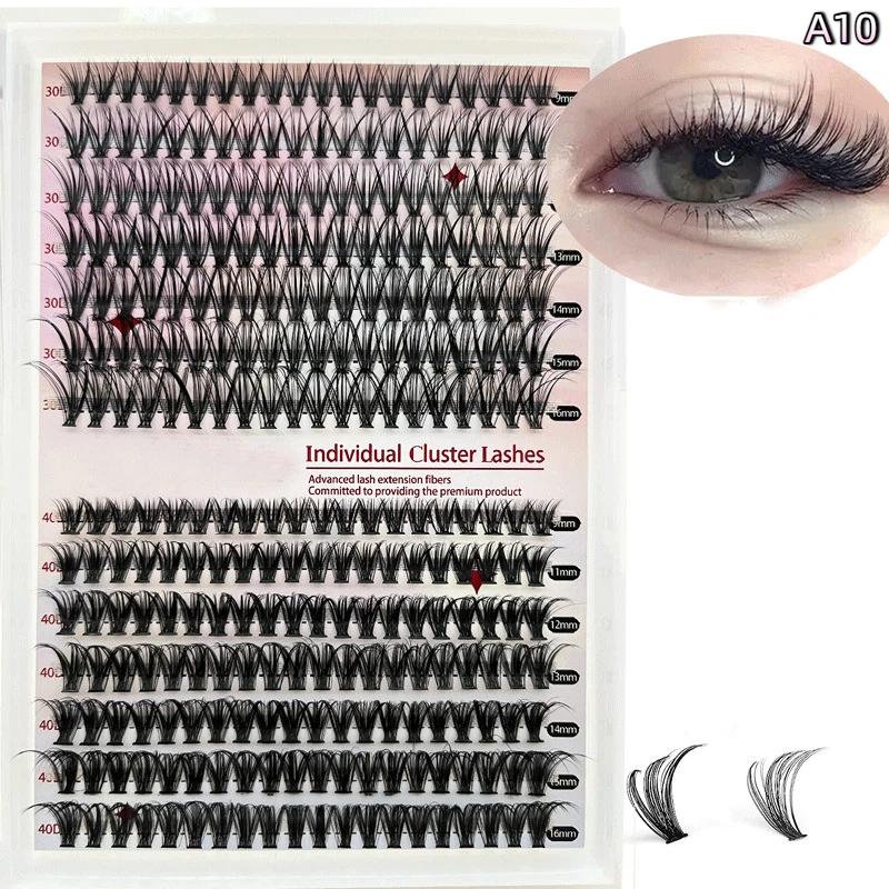 Natural Cluster Feather Lash Kit Segmented Eyelash Lash Glue Eyelash Grafting Kit Lash Extension Essential With Mix Effortless