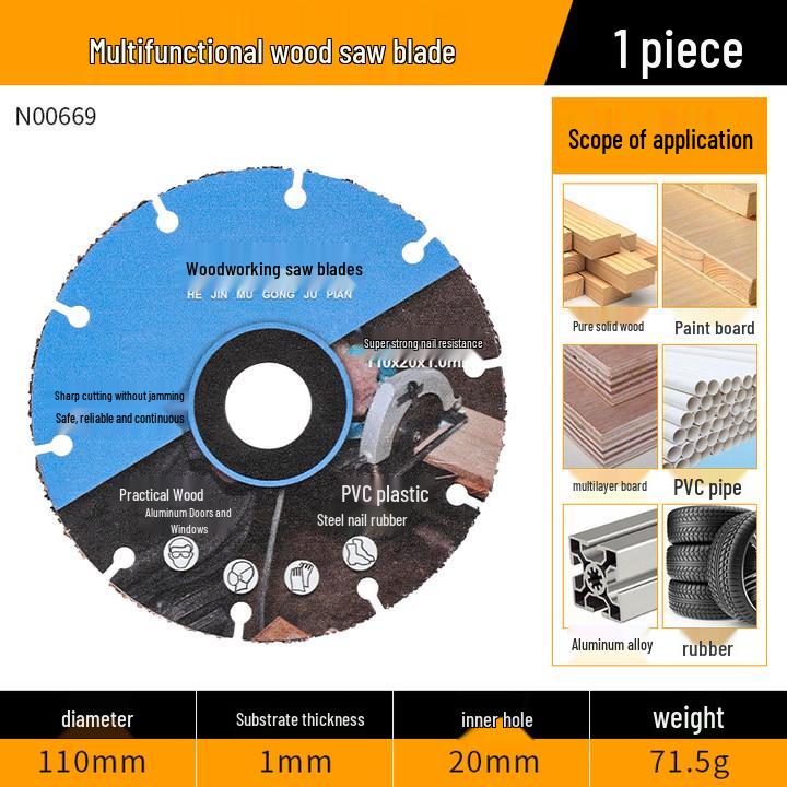 

Professional Grade Alloy Saw Blade for Wood, Aluminum, PVC, Plastic – Electric Angle Grinder Cutting Blade