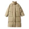 Women's Korean Style Stand Collar Down Jacket - Solid Color, Thick, Cold-Proof, Loose, Plus Size