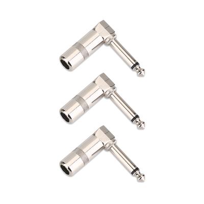 3Pcs 6.3mm 1 4inch L Type Instrument Audio Microphone Cable Connector Right Angle Plug Jack