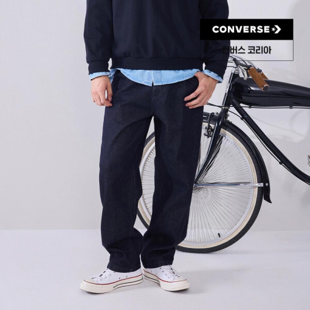 Converse Baggy Woven Pants Dark Denim Blue Mcj421 Uhd 7894
