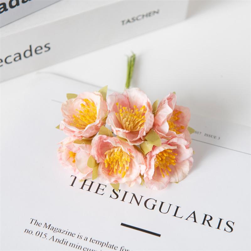 Peony Silk Flowers Simulation Small Tea Flowers Fake Flowers DIY Flower Ball Handmade Wreath Decoration Small Bouquets Shooting Props Fake Flowers