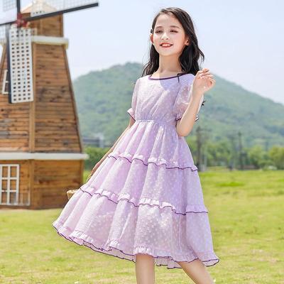 Sweet Chiffon Dress for Girls, Summer Children's Lace Princess Dress