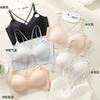 High Elastic Ice Milk Clothes Cross Beauty Vest Gather Pull Fixed Cup Double Shoulder Straps Close Breast Bra