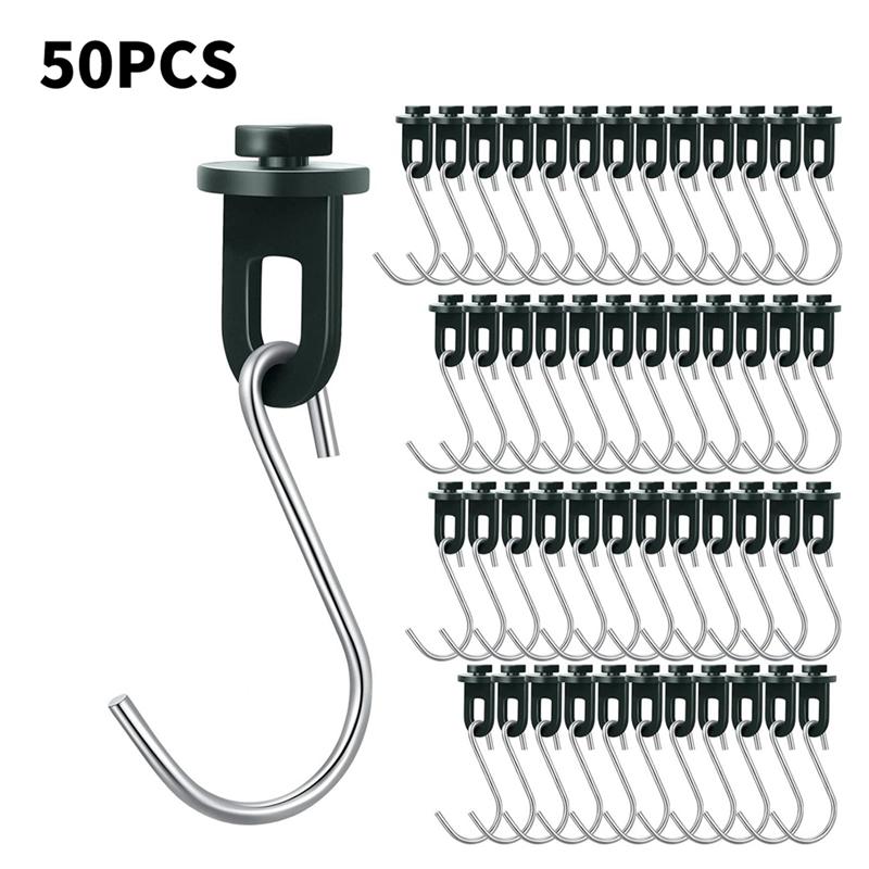 ABFS 50PCS Greenhouse Hooks Hanger Greenhouse Twist Clips Set Greenhouse Fixing Clips With Hook Set For Outdoor Garden Hanging P
