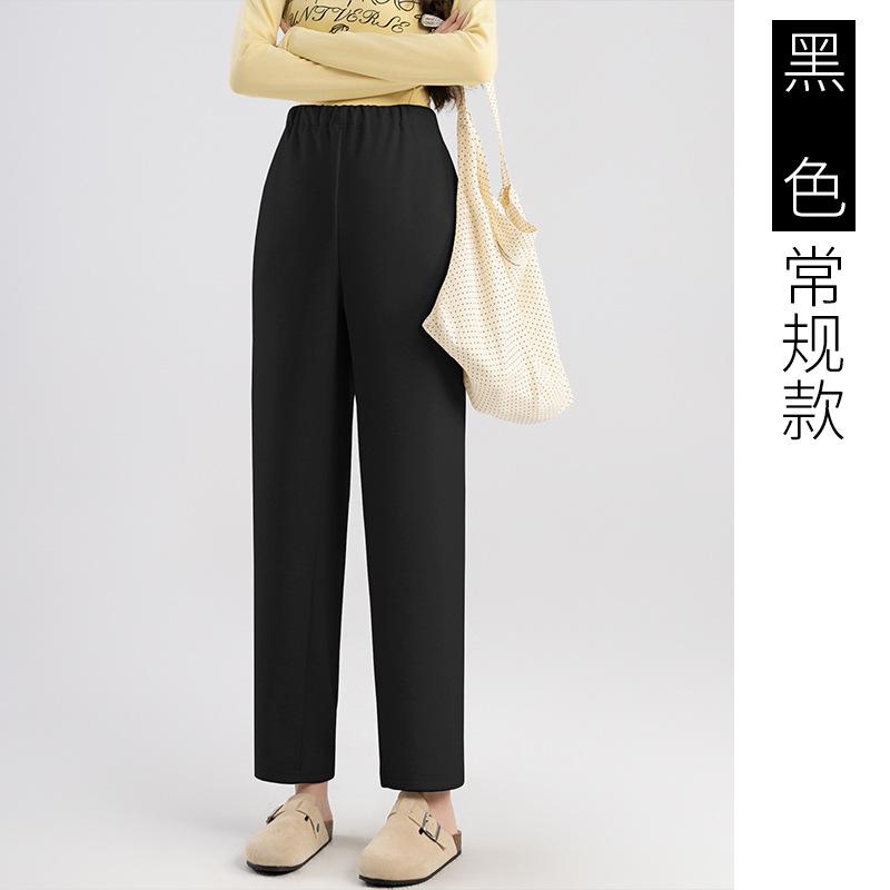 

3/7363 реальное фото брюк Харлан для беременных, зимние свободные прямые брюки на кулиске с напуском и утолщением, повседневные брюки M