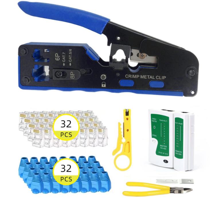 Multifunctional 6P 8P Wire Cable Crimper Stripper Cutter Pliers Network Cat5e Cat6 Cat7 Rj45 Pass EZ Crimping Tool Novelty Gift