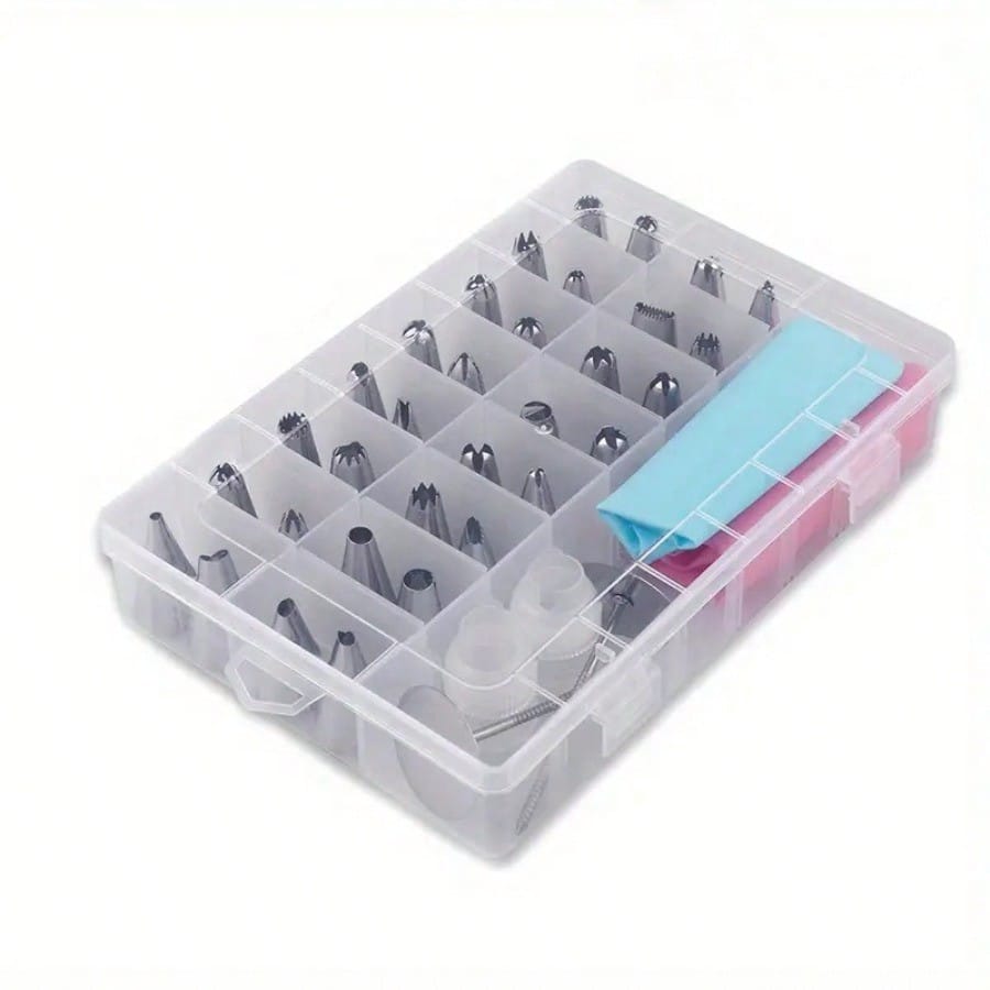 Cake Decorating Tools Set 32 Pipping Tips 2 Silicone Bags Couplers Flower Nails for DIY Baking Kitchen Gadgets Home Accessories