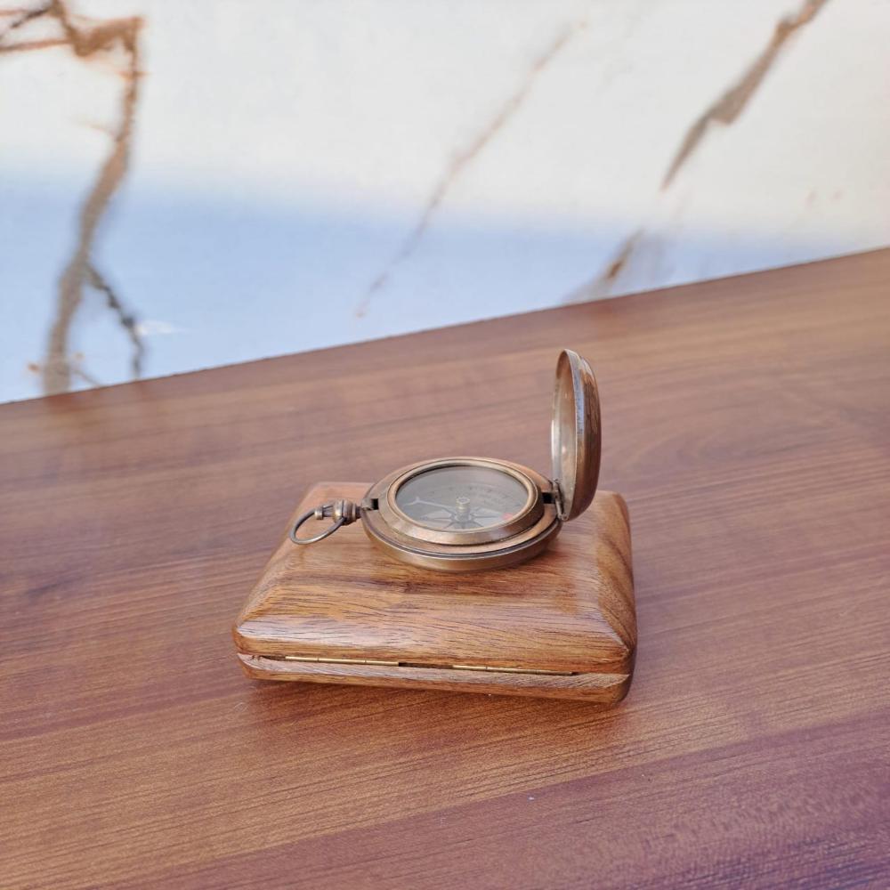 Personalized Brass Sundial Compass – Handmade Nautical Gift