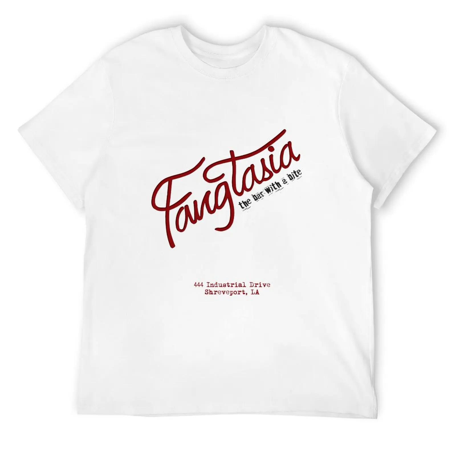 

Fangtasia - футболка с принтом с коротким рукавом оверсайз футболка с графическим принтом одежда больших размеров корейская мода мужские хлопковые футболки S