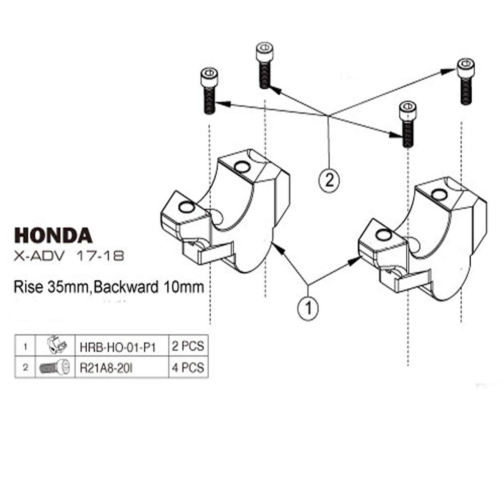 YUANYE 1 Pair for Honda X-ADV 750 XADV 750 2017 2018 2019 Handlebar Riser