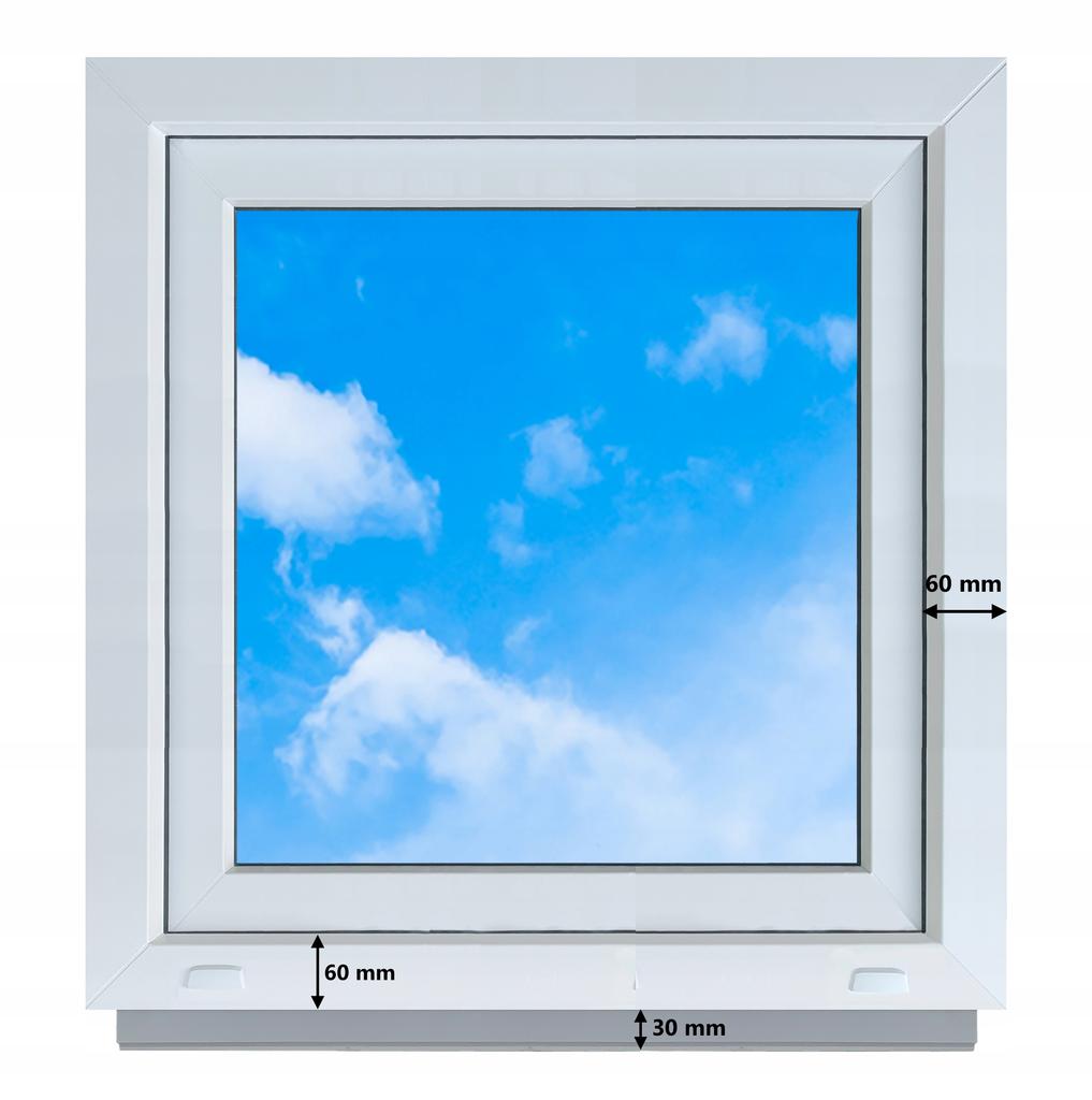 Okno Antracyt Pcv Standard Uchylne 70X70 700X700 Dwuszybowe Nowe Uchylane