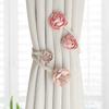 Artificial Flower Curtain Ties Tiebacks Clips 2 Pack Blossom Twist Window Drapery Holdbacks Buckles for Home Decoration