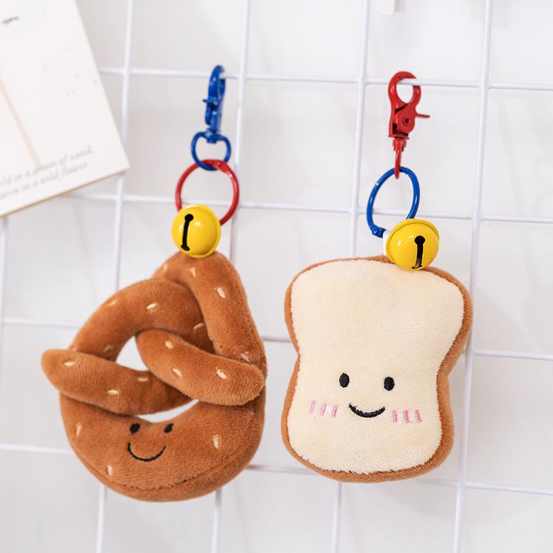 Adorable Baguette Croissant Pretzel Pendant Plush Doll