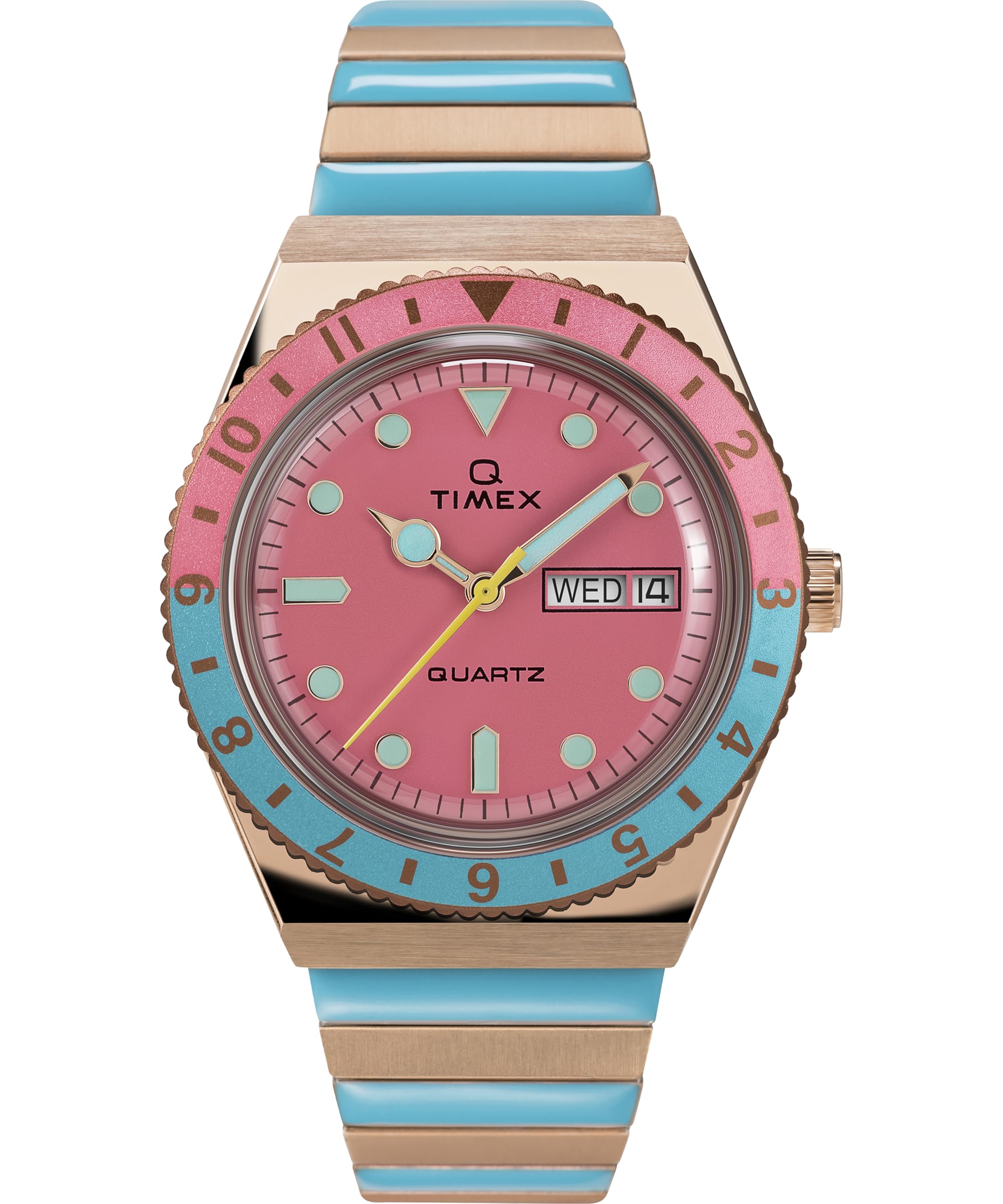 Часы Q TIMEX Кварцевые 5 АТМ Водонепроницаемые Пластик Розовый Циферблат TW2U81500 [TIMEX] Женские [Оригинал] розовый