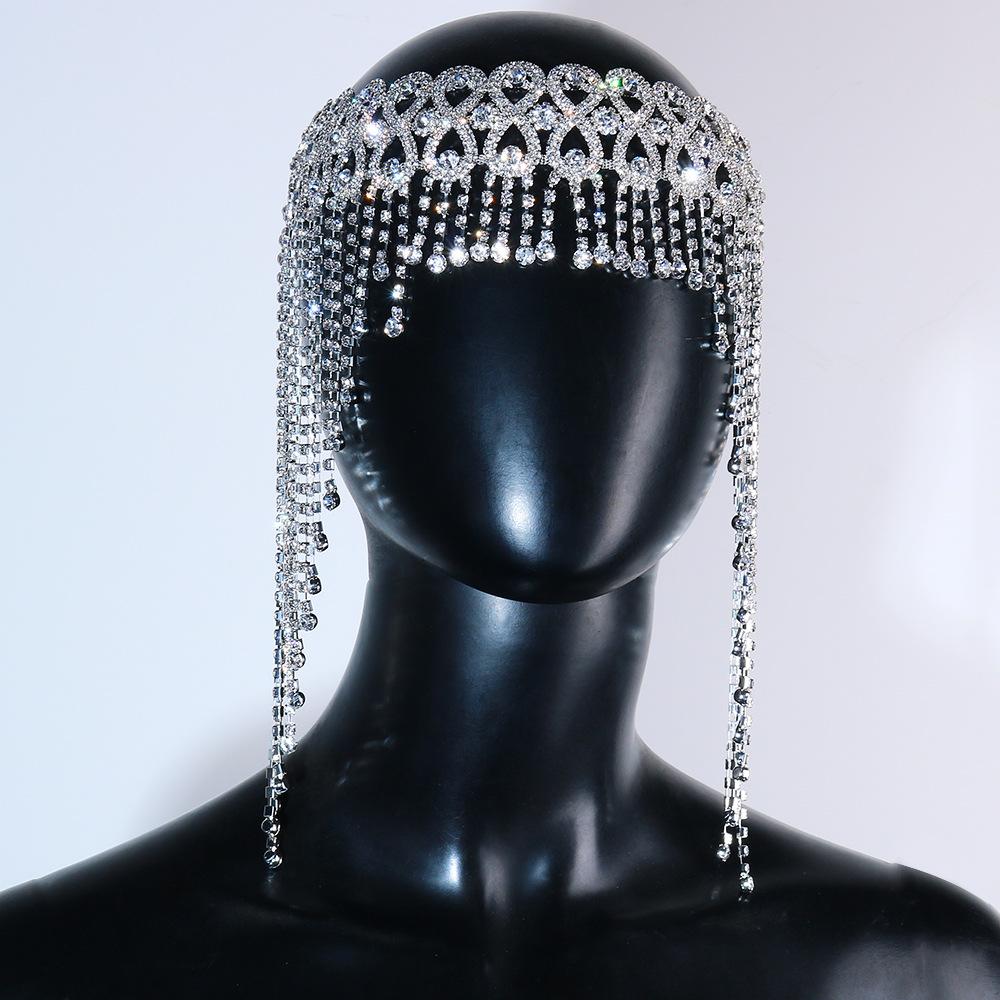 Fashion Tassel Hair Chain, Stage Performance Rhinestone Headdress Party Accessories Female Headdress
