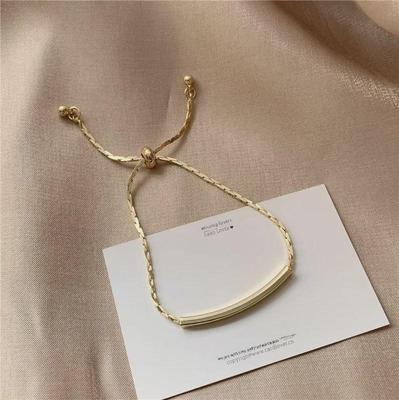 Adjustable One-Word Bracelet - Japanese & Korean Style, Simple & Versatile for Female Students & Girlfriends (A133)
