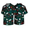 Men's Christmas Theme Caregiver Uniform, Holiday Scrub Top for Nurses and Workers