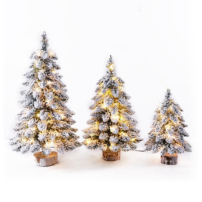 Christmas Small Flocking Tree Mini Christmas Tree Sagging Christmas Tree