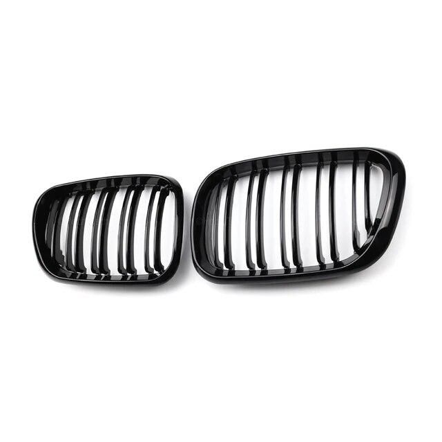 2Pcs Car Style Gloss Black Front Kidney Double Slat Grill Grille for BMW X5 E53 Pre-LCI 1999 2000 2001 2002 2003 Car Accessories