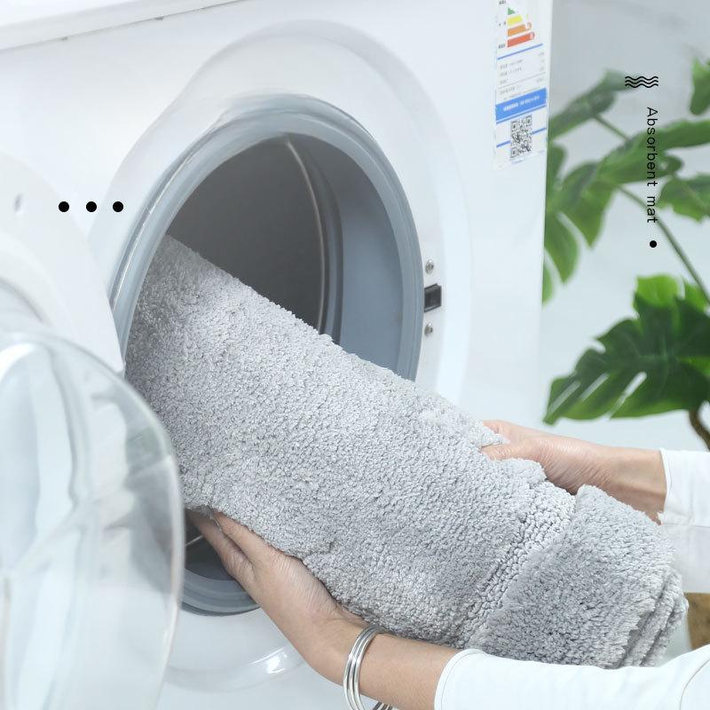 Tapete de veludo para banheiro, espessamento de cashmere, tapete antiderrapante para banheira, piso lateral, capacho para porta de chuveiro, espuma de memória, almofada 3D