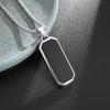 Men Necklace Punk Style Hip Hop Titanium Steel Black Pendant Polished Luster Sweater Pairing Necklace Individual Adult Jewelry
