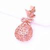 Purple Gold Retro Hollow Micro-Inlaid Lucky Bag Cover Chain Plated Rose Gold Color Gold Literary Pendant