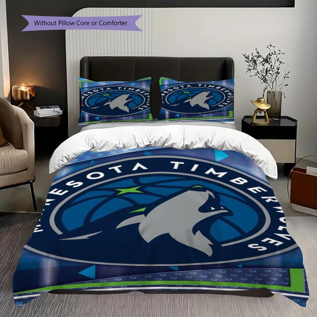 Minnesota Timberwolves Basketball Spirit Bedding(1 * Duvet Cover + 2 * Pillowcase, Without core)Bedding Set Soft and Comfortable