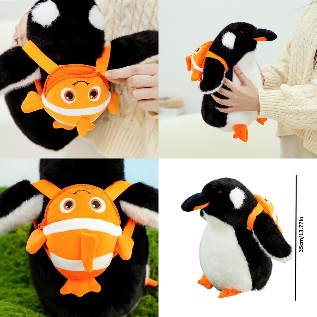 Adorable 35cm Plush Penguin Backpack Soft Stuffed Toy Gift For Girls Birthday