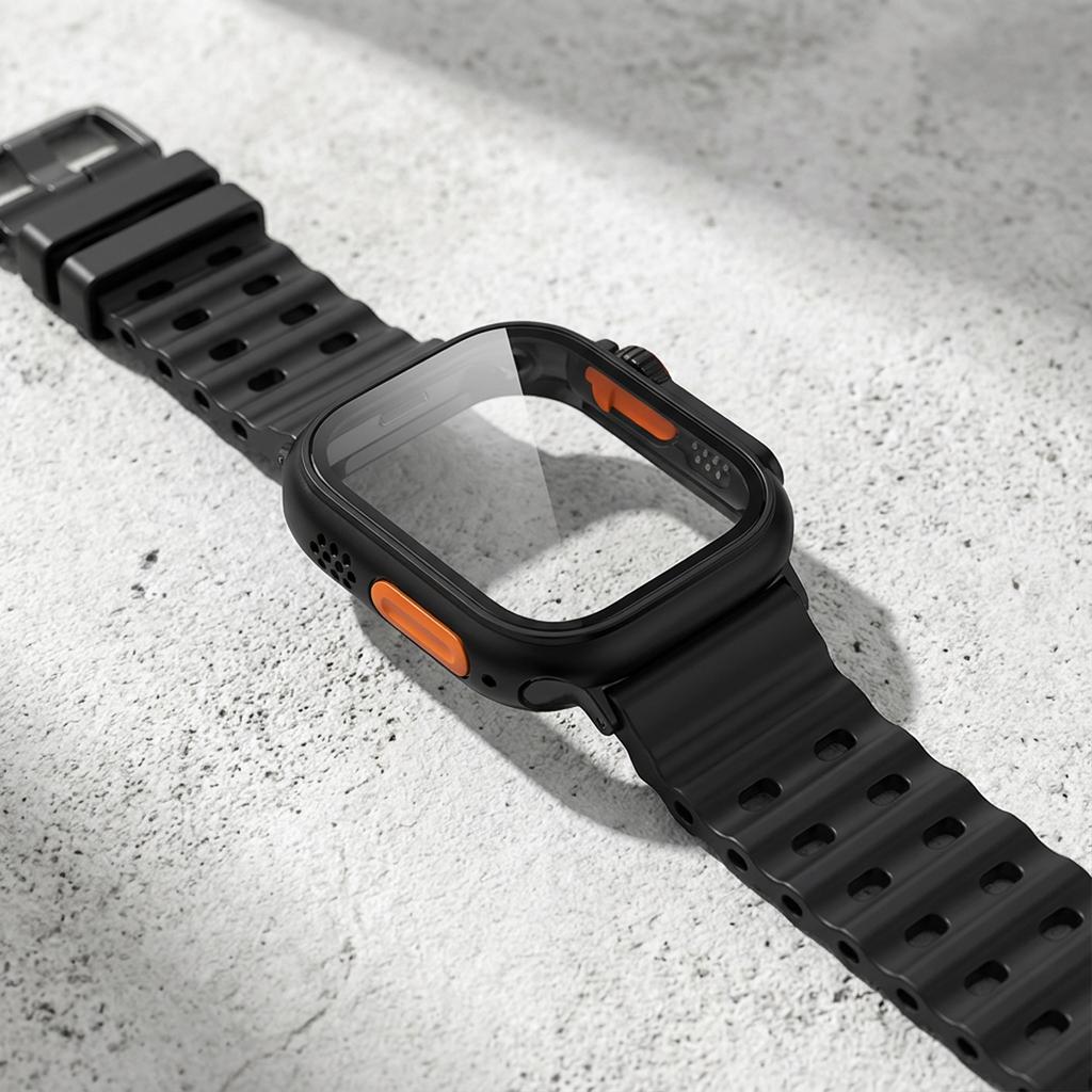 Silicone Strap+Change to Ultra Case For Apple Watch 11 10 42/46mm Protective Cover for iwatch Series 9 8 7 6 se54 40/41/44/45mm