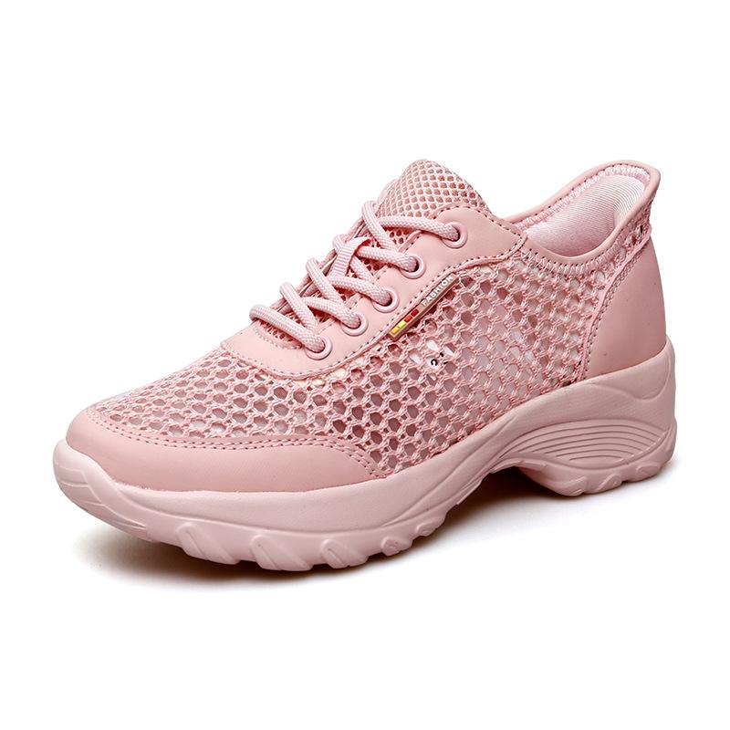 Women's Shoes, Sports Shoes 2025 Summer Women's Thin Mesh Breathable Casual Lightweight Soft Sole Thick Sole Shock-absorbing Running Shoes