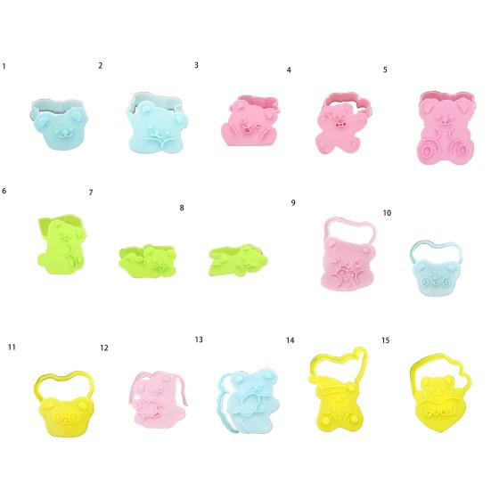 Useful Quick Demold Bear Themed Fondant Mold Food Grade Reusable Cookie