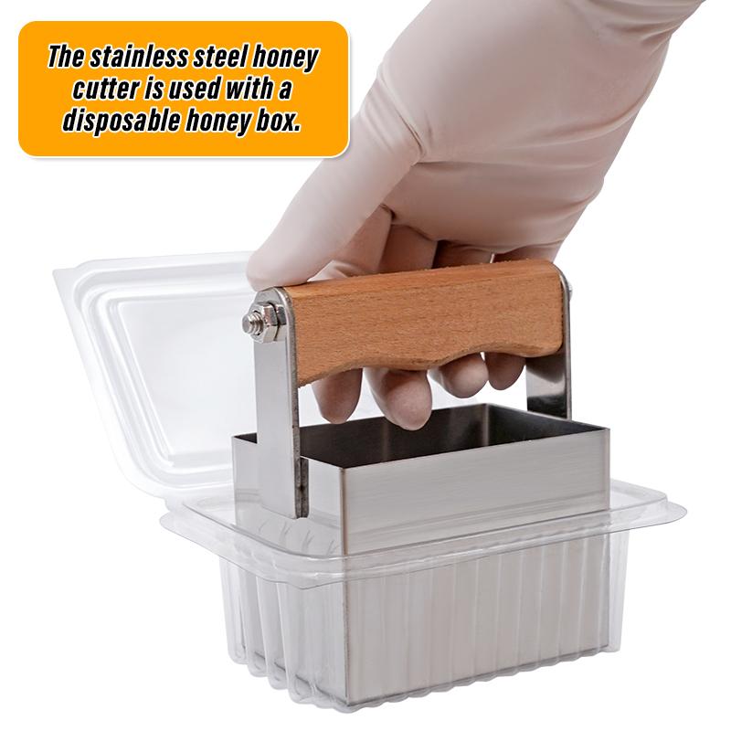Beekeeping Bee Honey Cutter Stainless Steel Bee Comb Honey Cutting with Wooden Handle Tool Honeycomb Apiculture Take Equipment