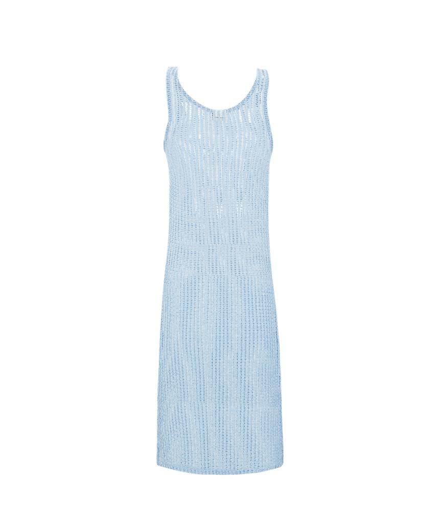 Itove Seoul Net Knit Dress - Sky Blue