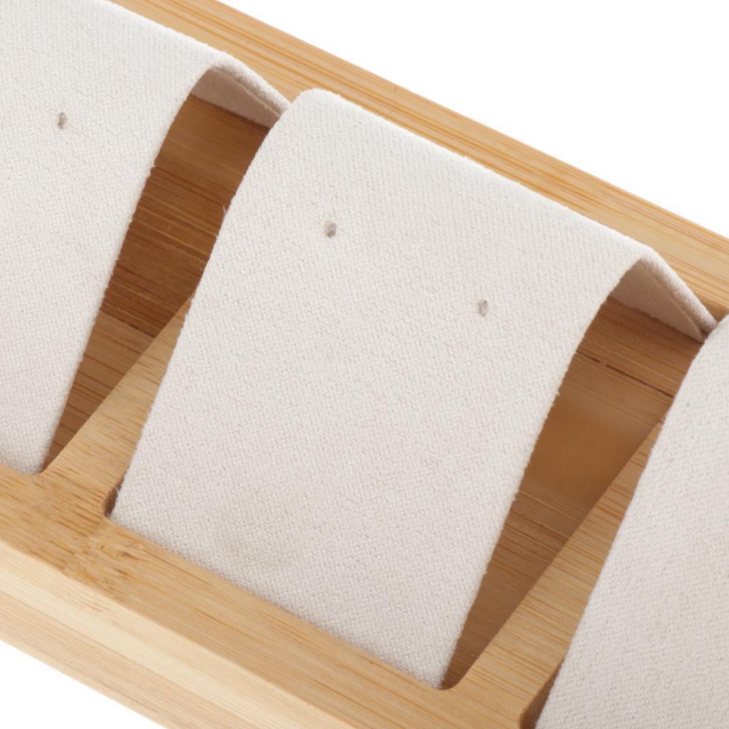Bamboo Wooden Drop Earrings Ear Studs Display Rack Organizer 1 Slot White