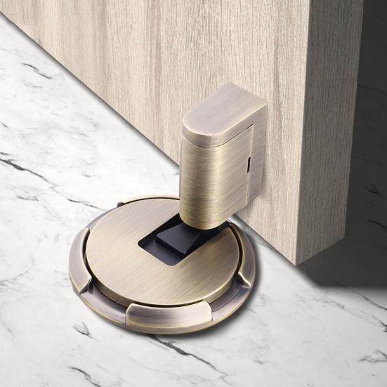 Magnetic Door Stopper No Drilling Silent Floor Door Stop with Screws Adhesive Adjustable Mechanical Magnetic Door Stopper for Home Safety