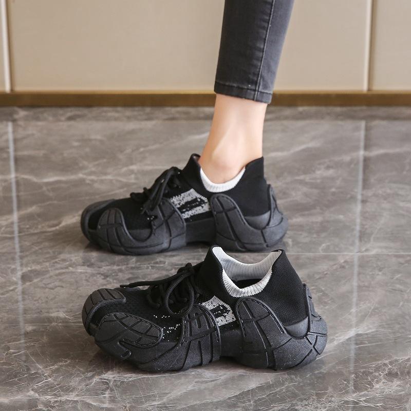 

Footwear women s shoes 2025 new versatile net shoes spring female Internet celebrity platform student breathable casual sports shoes 40 чорний