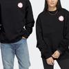 Adidas Bloom Crew Sweatshirt With Floral Logo Print Unisex Tops Black IC7744